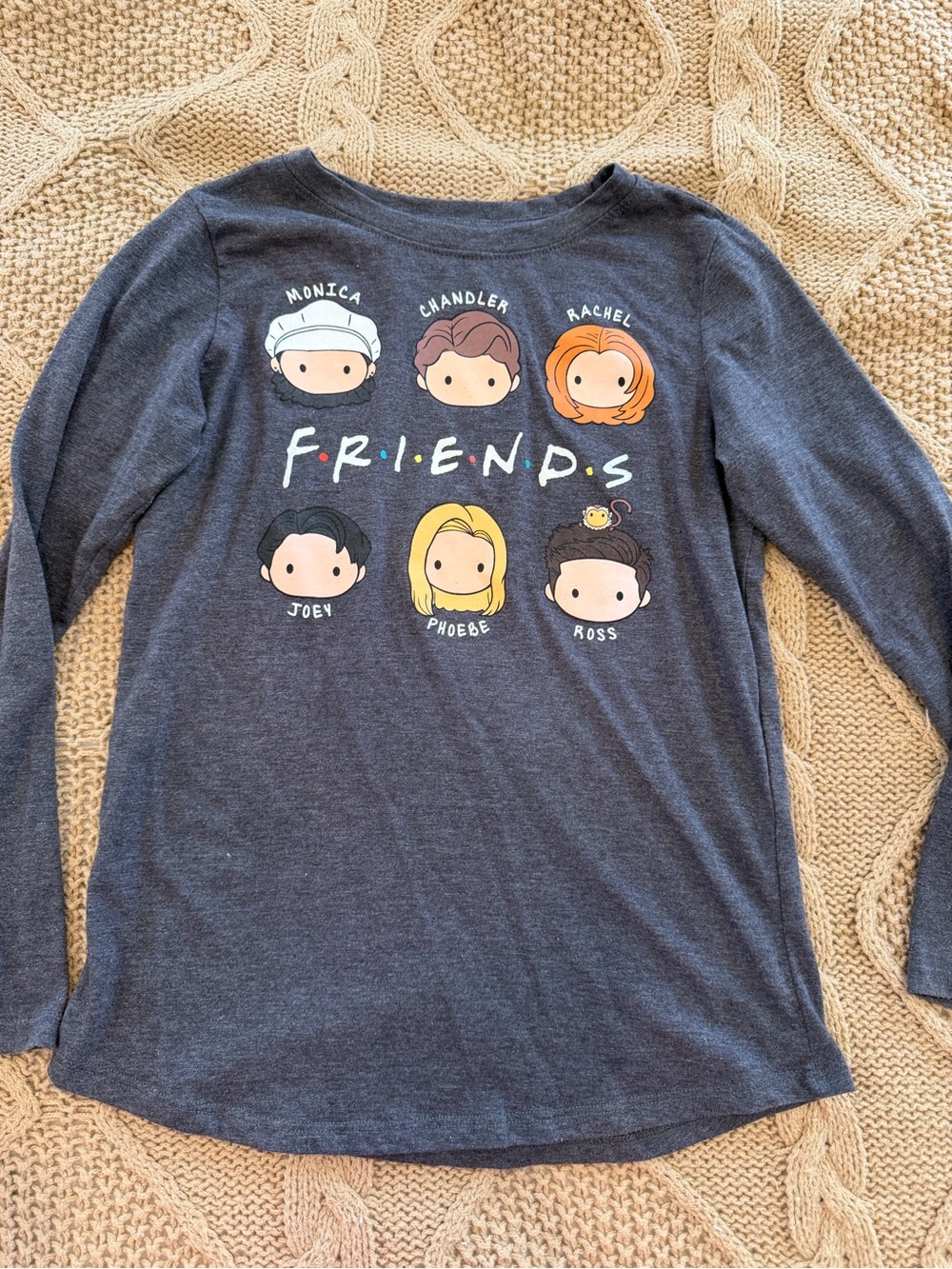 Friends TV Long sleeve grey shirt size 10/12 Y